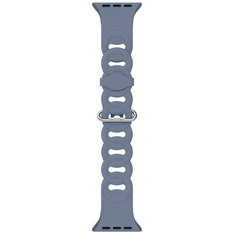 Strap-it® Strap-it Apple Watch silicone chain band (grijs-blauw)