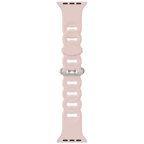 Strap-it® Strap-it Apple Watch silicone chain band (roze)