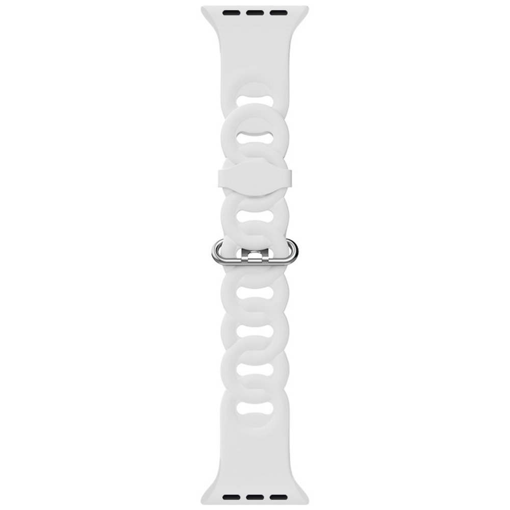 Strap-it® Strap-it Apple Watch silicone chain band (wit)