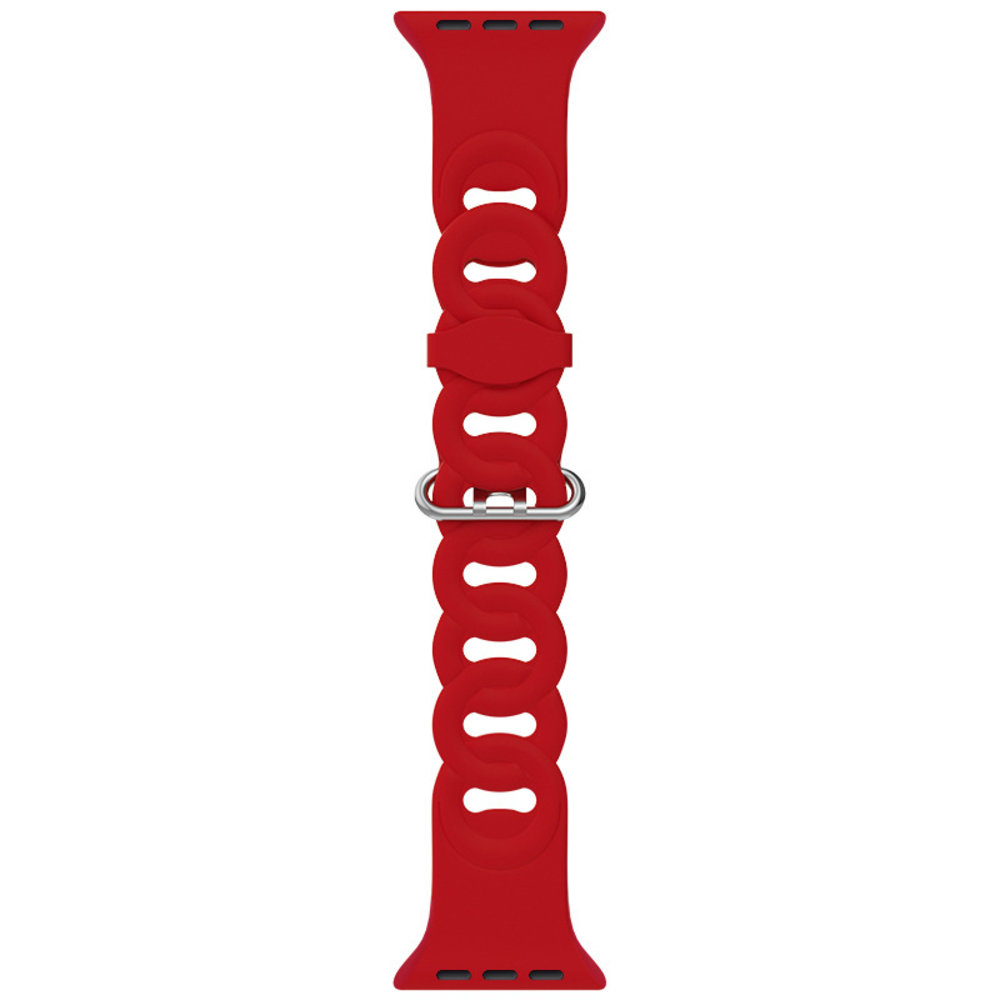 Strap-it® Strap-it Apple Watch silicone chain band (rood)