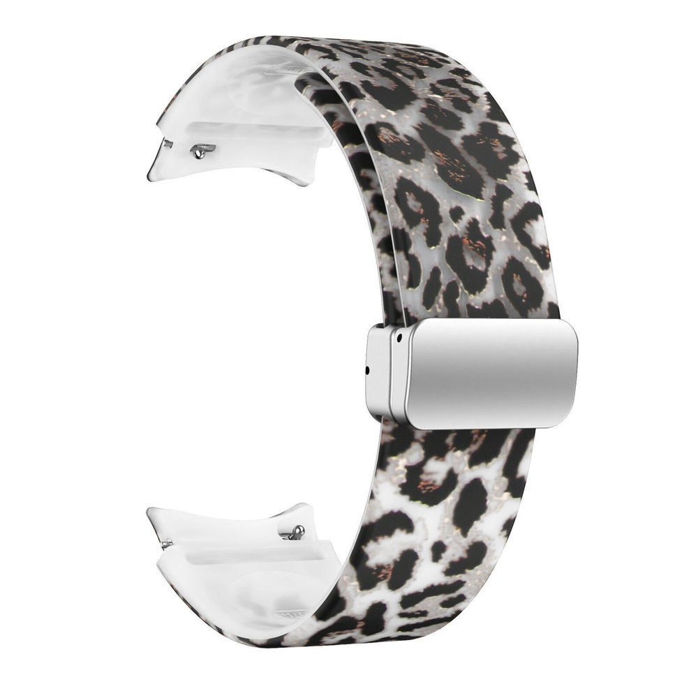 Strap-it® Strap-it Clear Leopard Samsung Galaxy Watch 4 40mm magnetisch bandje Strap-it® Strap-it Clear Leopard Samsung Galaxy Watch 4 40mm magnetisch bandje