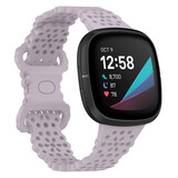 Strap-it® Fitbit Sense siliconen bandje met patroon (lichtpaars)