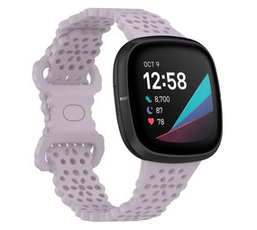 Strap-it® Fitbit Sense siliconen bandje met patroon (lichtpaars)