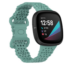 Strap-it® Fitbit Sense siliconen bandje met patroon (groen)