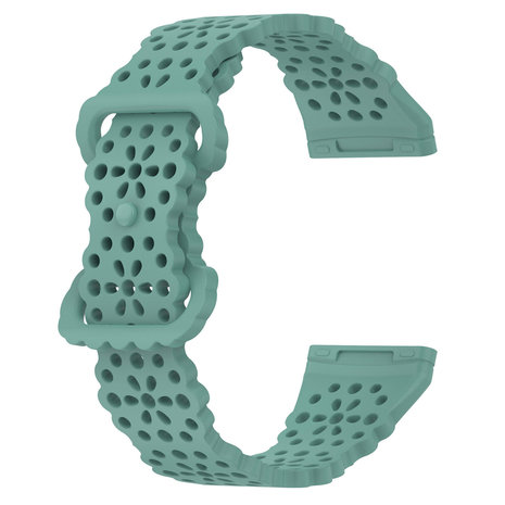 Strap-it® Strap-it Fitbit Sense siliconen bandje met patroon (groen)