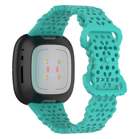Strap-it® Strap-it Fitbit Sense siliconen bandje met patroon (aqua)