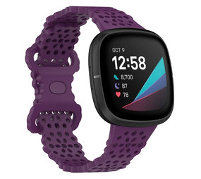 Strap-it® Fitbit Sense siliconen bandje met patroon (paars)