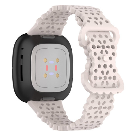 Strap-it® Strap-it Fitbit Sense siliconen bandje met patroon (zand roze)