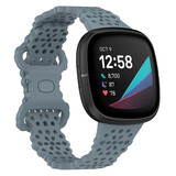 Strap-it® Fitbit Sense siliconen bandje met patroon (grijsblauw)