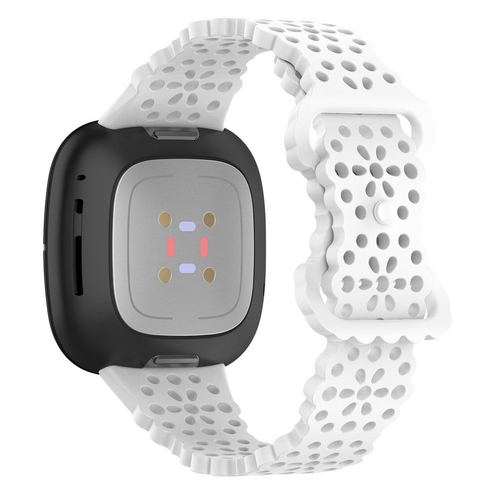 Strap-it® Strap-it Fitbit Sense siliconen bandje met patroon (wit)