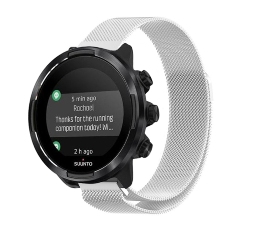 Strap-it® Strap-it Suunto 9 (Baro) Milanese band (zilver)