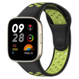 Strap-it® Redmi Watch 3 sport bandje (zwart/groen)