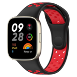 Strap-it® Redmi Watch 3 sport bandje (zwart/rood)