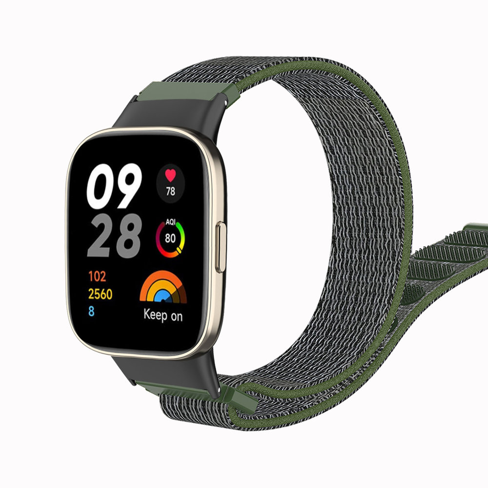 Strap-it® Strap-it Redmi Watch 3 nylon bandje (legergroen) Strap-it® Strap-it Redmi Watch 3 nylon bandje (legergroen)