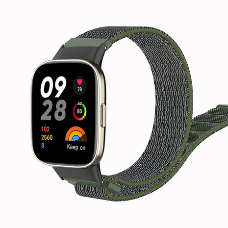Strap-it® Strap-it Redmi Watch 3 nylon bandje (legergroen) Strap-it® Strap-it Redmi Watch 3 nylon bandje (legergroen)