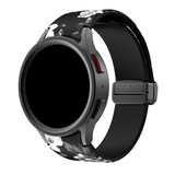 Strap-it® Grey Flower Samsung Galaxy Watch 5 44mm magnetisch bandje