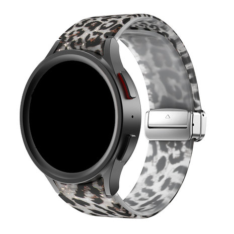Strap-it® Strap-it Clear Leopard Samsung Galaxy Watch 4 40mm magnetisch bandje Strap-it® Strap-it Clear Leopard Samsung Galaxy Watch 4 40mm magnetisch bandje