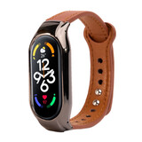 Strap-it® Xiaomi Mi Band 7 leren bandje (bruin) Strap-it® Xiaomi Mi Band 7 leren bandje (bruin)