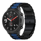 Strap-it® Strap-it Xiaomi Amazfit GTR stalen band (zwart/blauw)