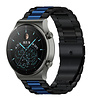 Strap-it® Strap-it Huawei Watch GT 2 Pro stalen band (zwart/blauw) Strap-it® Strap-it Huawei Watch GT 2 Pro stalen band (zwart/blauw)