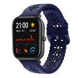 Strap-it® Amazfit GTS 3 siliconen bandje met patroon (donkerblauw)