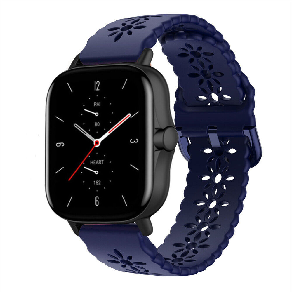 Strap-it® Strap-it Amazfit GTS 2 siliconen bandje met patroon (donkerblauw)