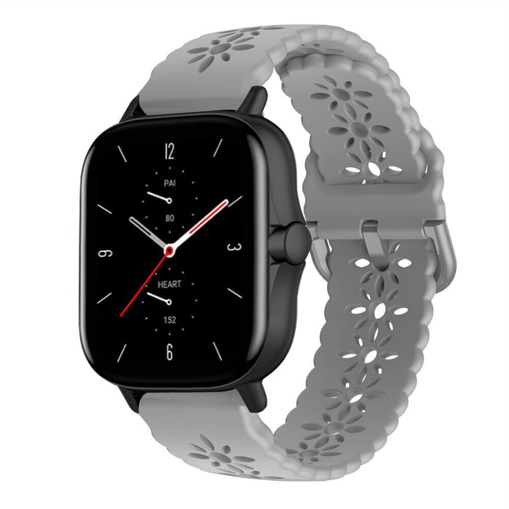 Strap-it® Strap-it Amazfit GTS 2 siliconen bandje met patroon (grijs)