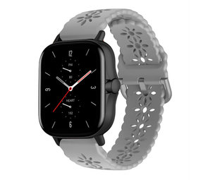 Strap-it® Amazfit GTS 2 siliconen bandje met patroon (grijs)