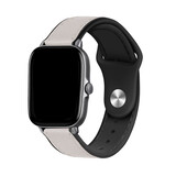 Strap-it® Amazfit GTS 2 leren hybrid bandje (wit)