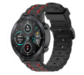 Strap-it® Honor Magic Watch 2 sport gesp band (zwart/rood)