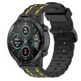 Strap-it® Honor Magic Watch 2 sport gesp band (zwart/geel)