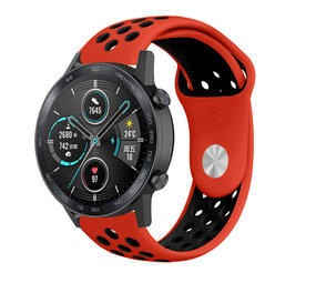 Strap-it® Honor Magic Watch 2 sport band (rood/zwart) Strap-it® Honor Magic Watch 2 sport band (rood/zwart)