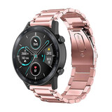 Strap-it® Honor Magic Watch 2 stalen band (rosé pink)