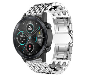 Strap-it® Honor Magic Watch 2 stalen draak band (zilver)