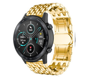 Strap-it® Honor Magic Watch 2 stalen draak band (goud)
