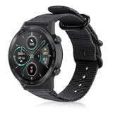 Strap-it® Honor Magic Watch 2 nylon gesp band (zwart)
