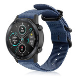 Strap-it® Honor Magic Watch 2 nylon gesp band (blauw)