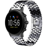 Strap-it® Fossil Gen 5 stalen vis band (zwart)