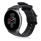 Strap-it® OnePlus Watch nylon gesp band (zwart)