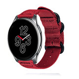 Strap-it® OnePlus Watch nylon gesp band (rood)