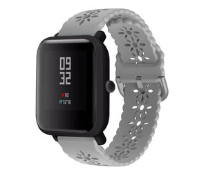 Strap-it® Xiaomi Amazfit Bip siliconen bandje met patroon (grijs)