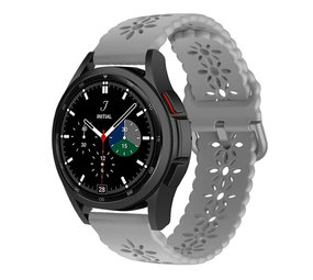 Strap-it® Samsung Galaxy Watch 4 Classic 46mm siliconen bandje met patroon (grijs)