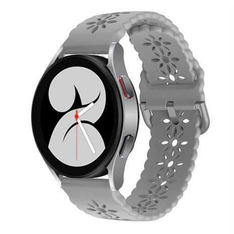 Strap-it® Strap-it Samsung Galaxy Watch 4 44mm siliconen bandje met patroon (grijs)