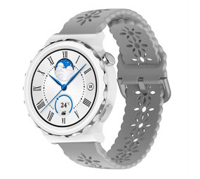 Strap-it® Huawei Watch GT 3 Pro 43mm siliconen bandje met patroon (grijs)