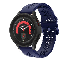 Strap-it® Samsung Galaxy Watch 5 Pro siliconen bandje met patroon (donkerblauw)