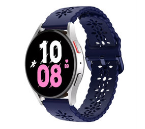 Strap-it® Samsung Galaxy Watch 5 44mm siliconen bandje met patroon (donkerblauw)