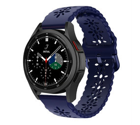 Strap-it® Samsung Galaxy Watch 4 Classic 42mm siliconen bandje met patroon (donkerblauw) Strap-it® Samsung Galaxy Watch 4 Classic 42mm siliconen bandje met patroon (donkerblauw)