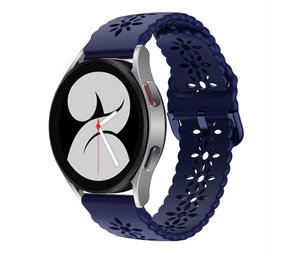 Strap-it® Samsung Galaxy Watch 4 40mm siliconen bandje met patroon (donkerblauw)