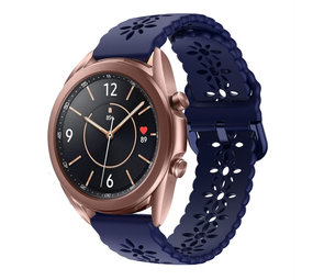 Strap-it® Samsung Galaxy Watch 3 41mm siliconen bandje met patroon (donkerblauw)