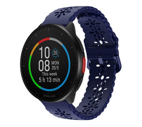 Strap-it® Polar Pacer siliconen bandje met patroon (donkerblauw)